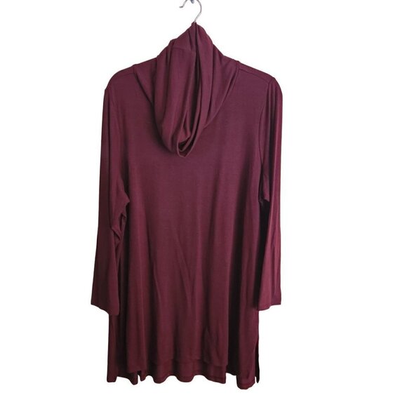 Lisa Rinna Burgundy Cowl Neck Tunic Sweater Size 1XP - Picture 1 of 6